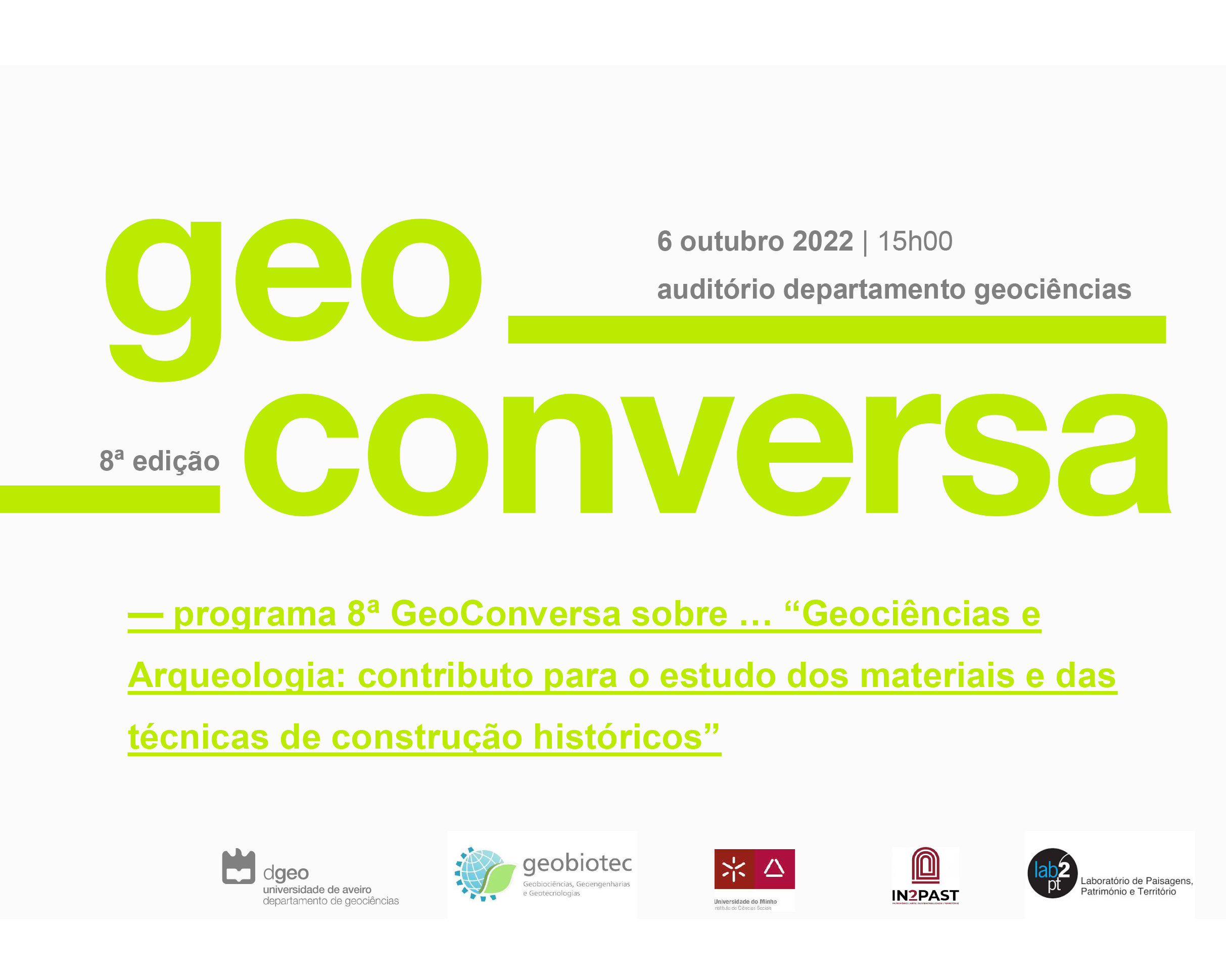 8th GeoConversation on “Geosciences and Archaeology: contribution to the study of historical building materials and techniques” image