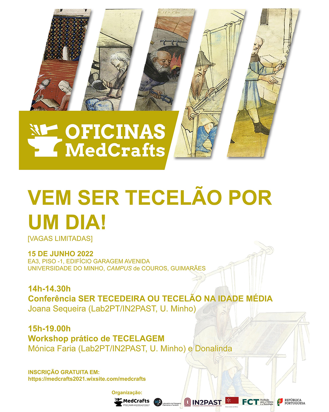 Oficinas MedCrafts - ciclo de conferências e hands-on workshops: \"Ser tecedeira ou tecelão na Idade Média" image